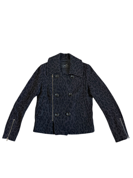 Hysteric Glamour Wool Leopard Print Rider Jacket