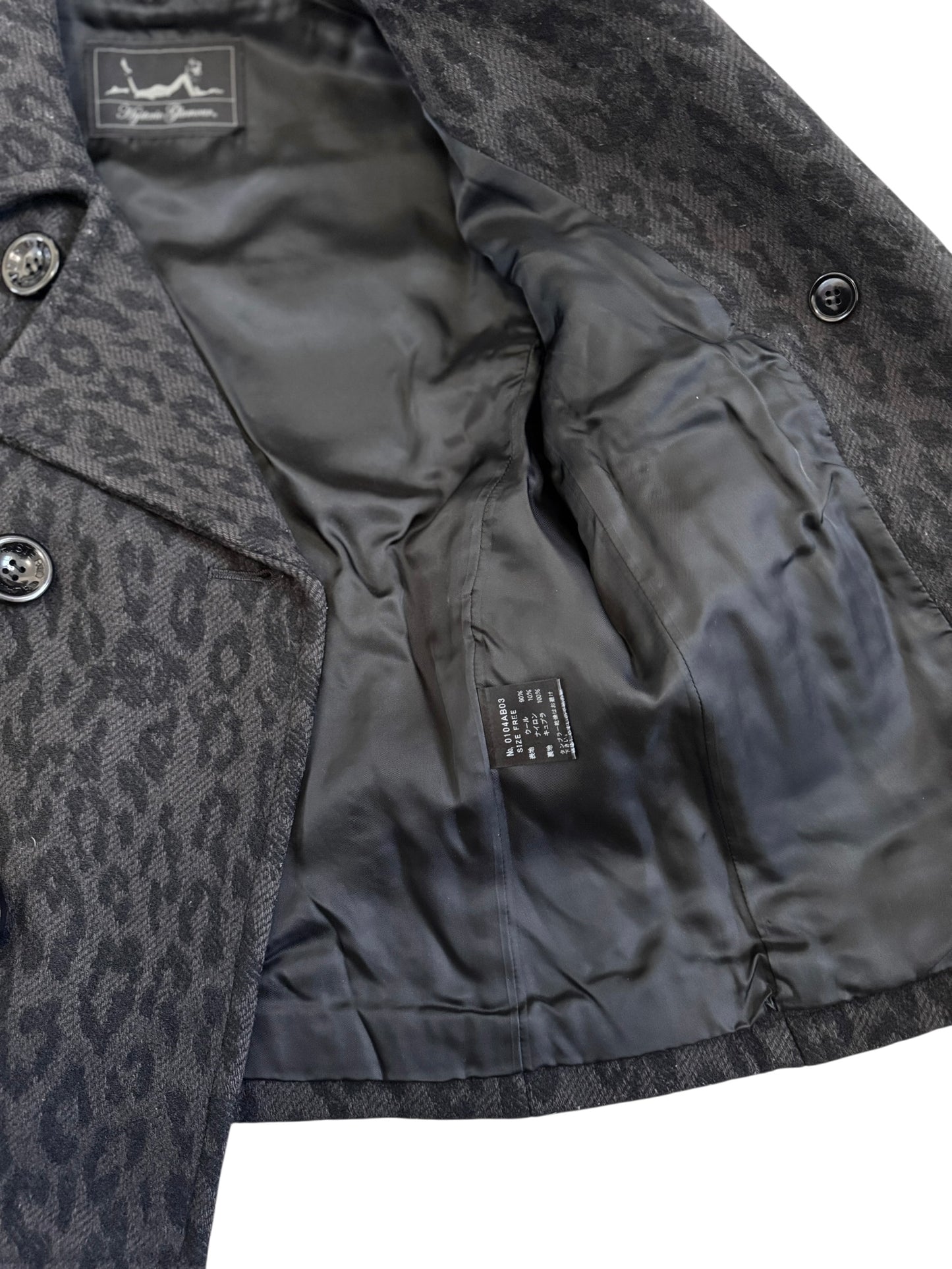 Hysteric Glamour Wool Leopard Print Rider Jacket