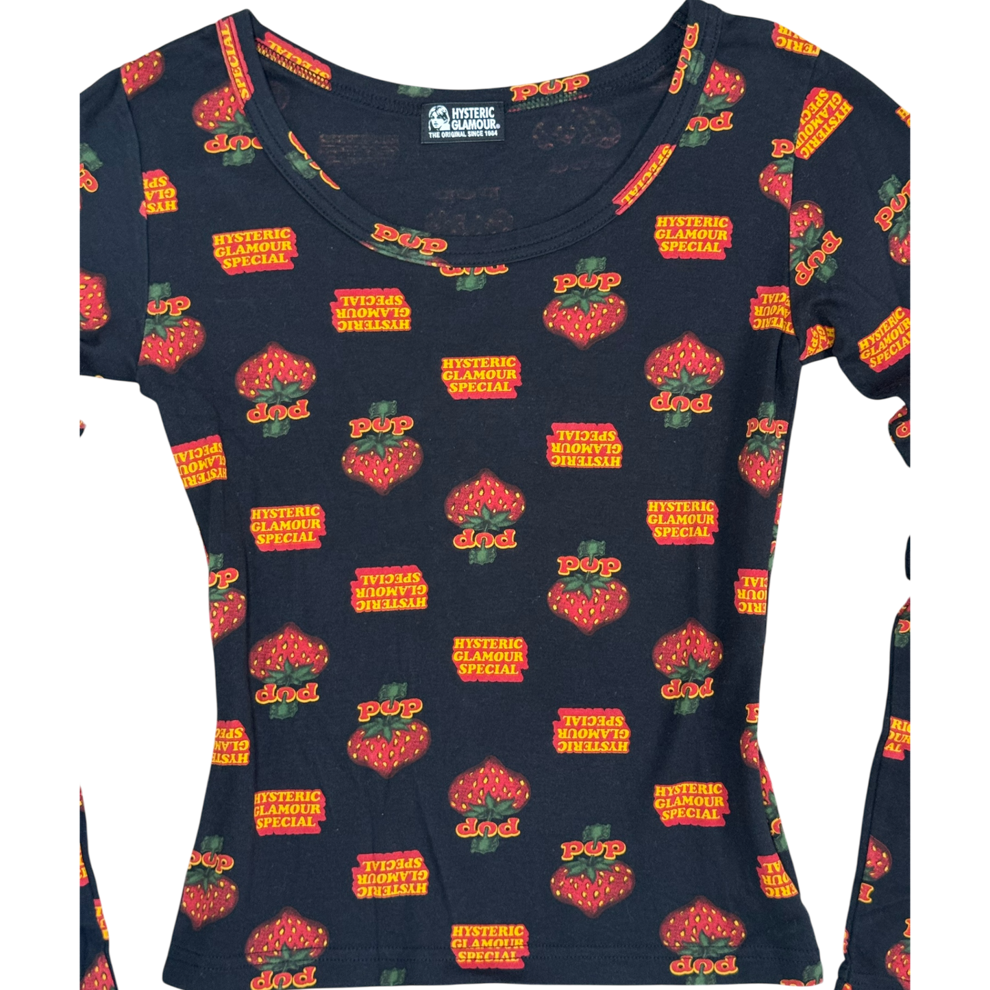 Hysteric Glamour Special Strawberry Pop! Cotton Long Sleeve Baby Tee