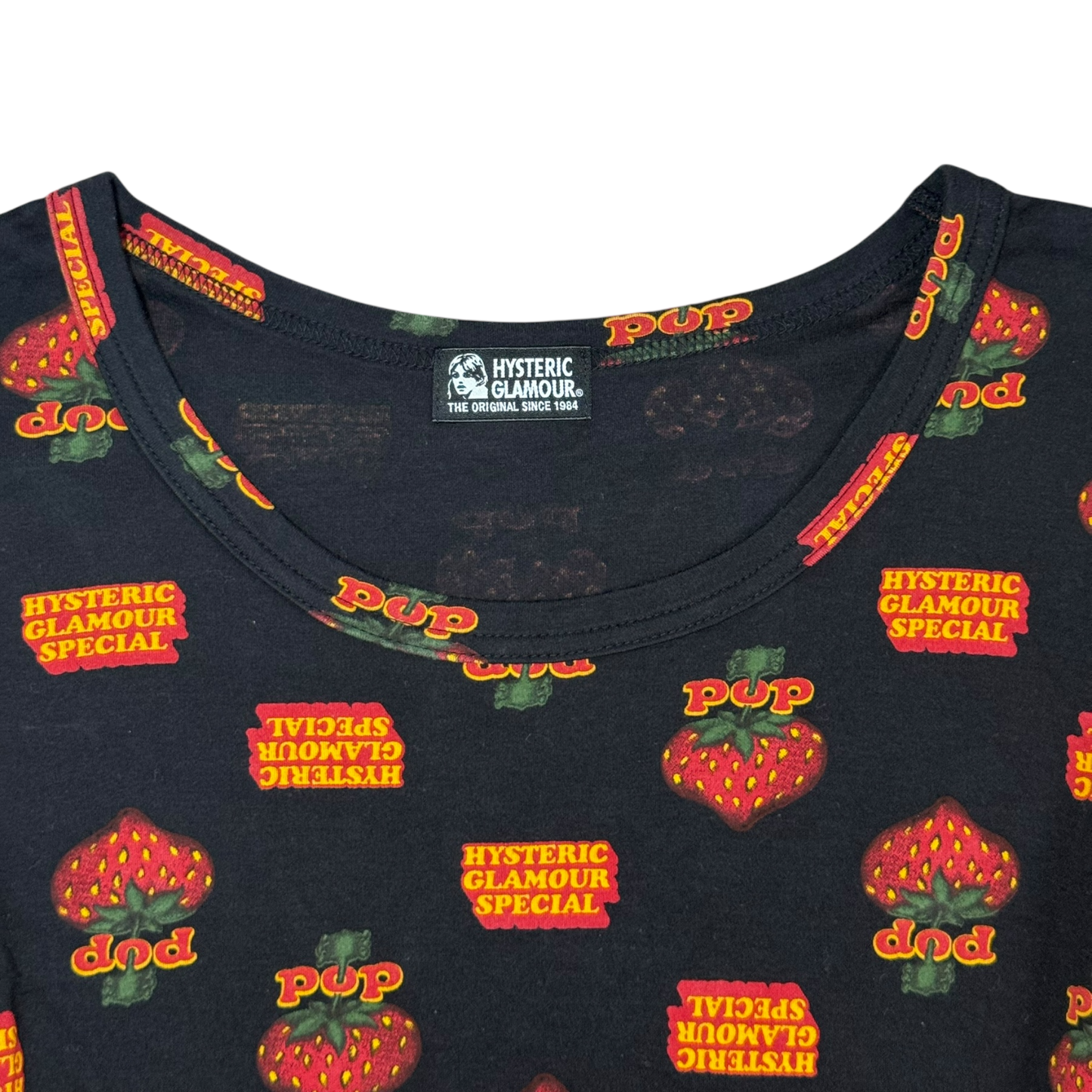 Hysteric Glamour Special Strawberry Pop! Cotton Long Sleeve Baby Tee