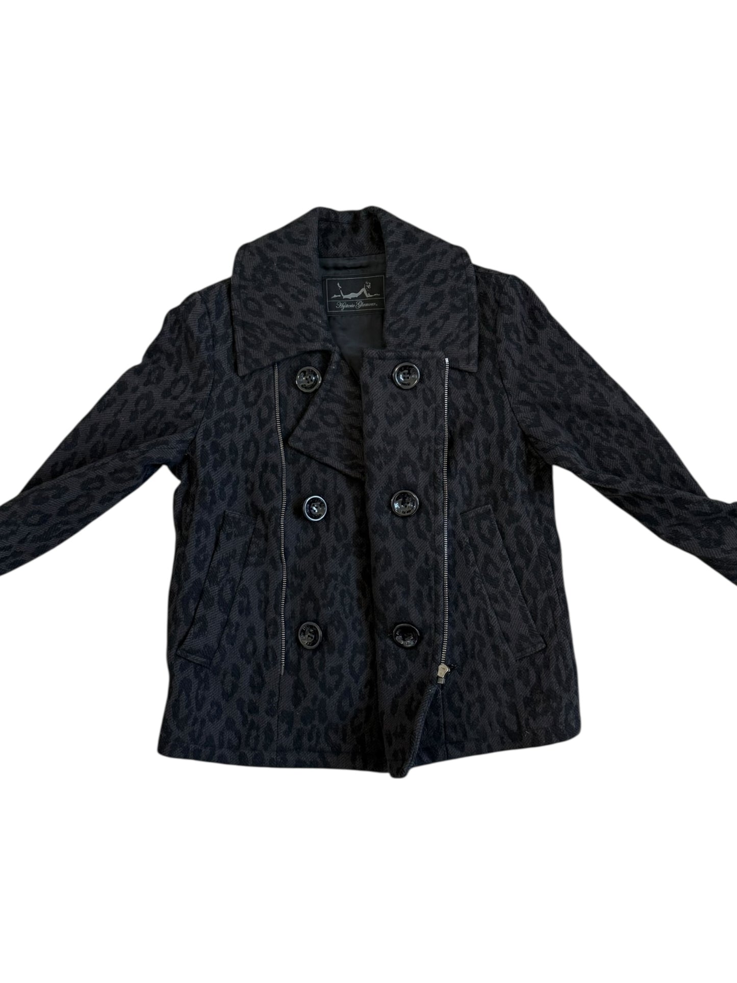 Hysteric Glamour Wool Leopard Print Rider Jacket