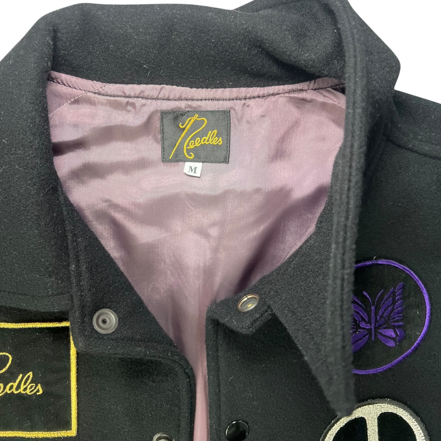 (M) Needles Peace Varsity Jacket