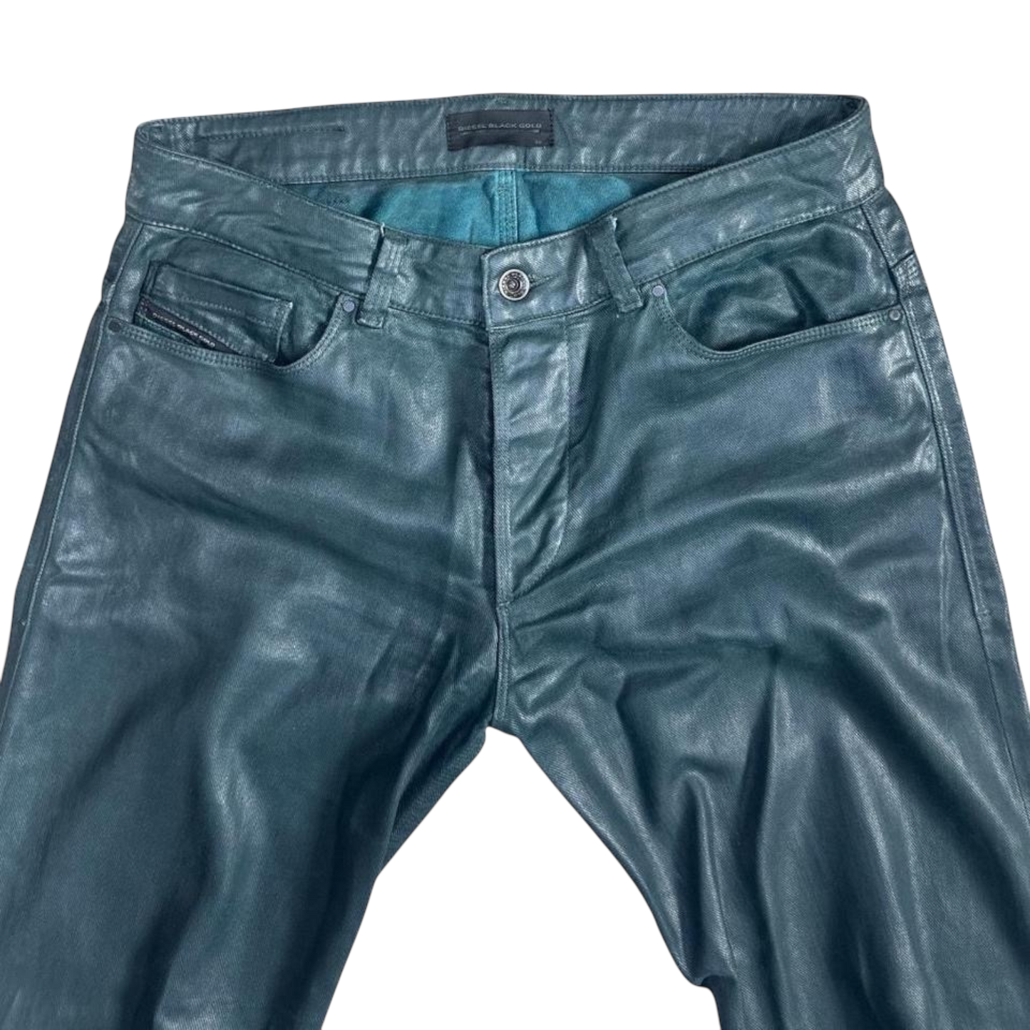 Diesel Black Gold Waxed Leather Pants