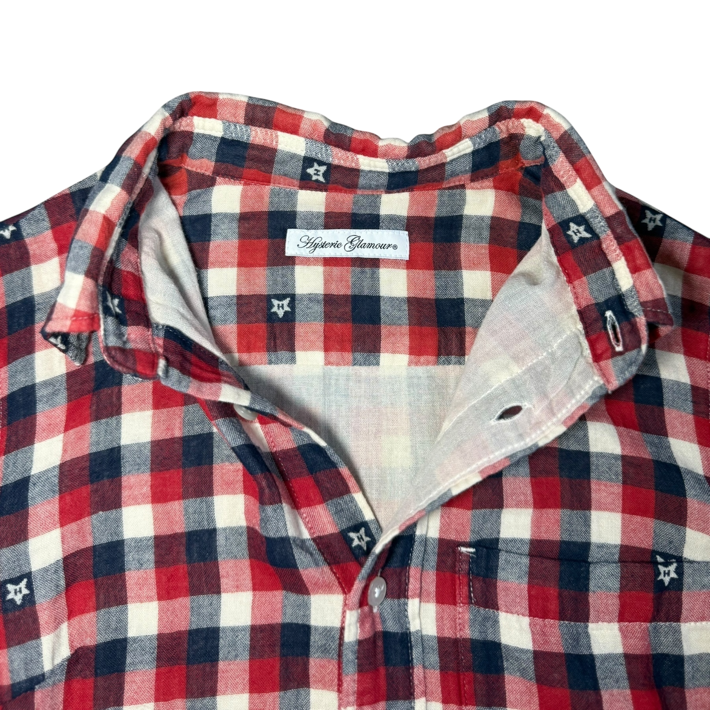Vintage Y2k Hysteric Glamour Plaid Button Up with Stars