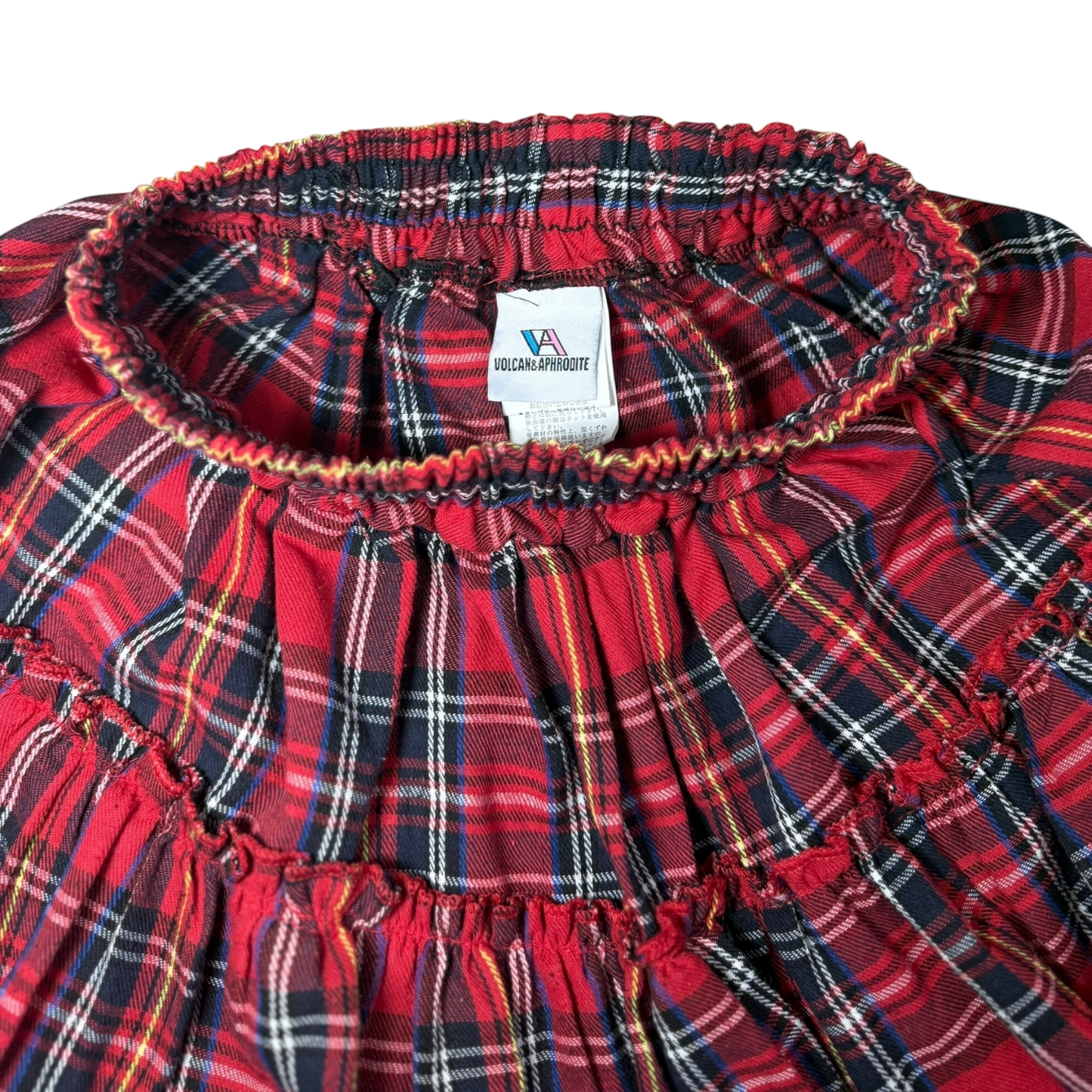 Volcan & Aphrodite Plaid Laced Mini Skirt Trim Ruffle Skirt