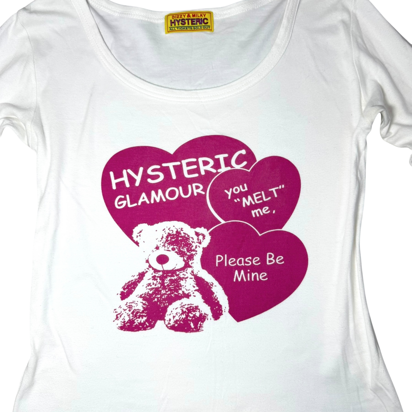 Hysteric Glamour “You Melt Me” Teddy Bear Valentines White Long Sleeve